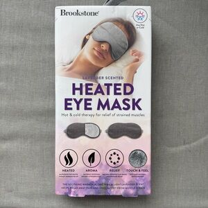 New. Brookstone Lavender Scented Heated Eye Mask - gray